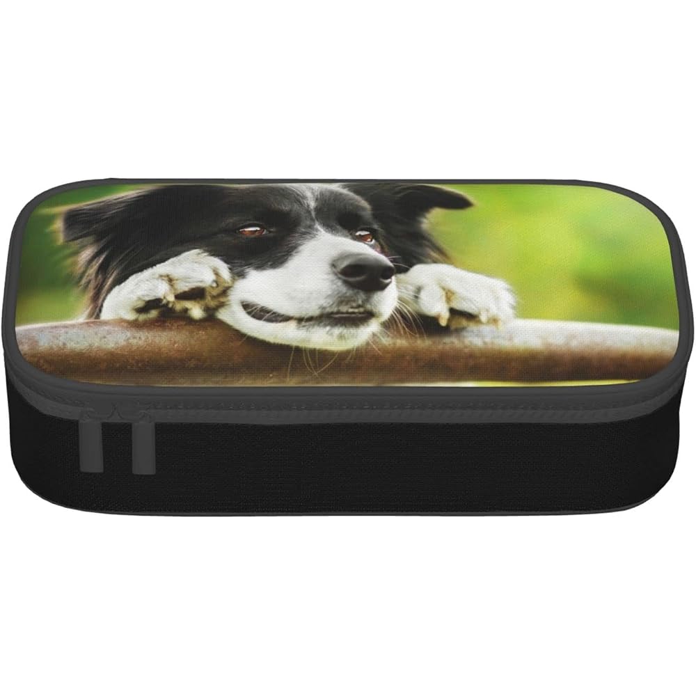 Pencil Case, Border Collie, Dog, Green, Stationery Bag, Pencil Bag, Pouch, Pencil Case, Large Cap...