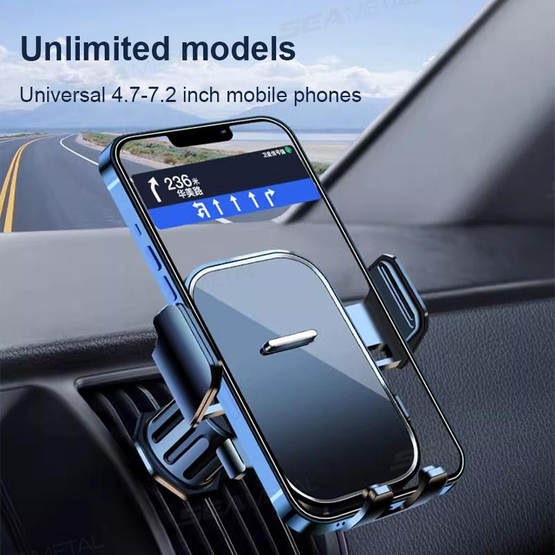 SEAMETAL Gravity Car Phone Holder Air Vent Upgrade Hook Clip Not Shake Adjustable 360 Rotation Vent Clip Car Phone Holder Mount