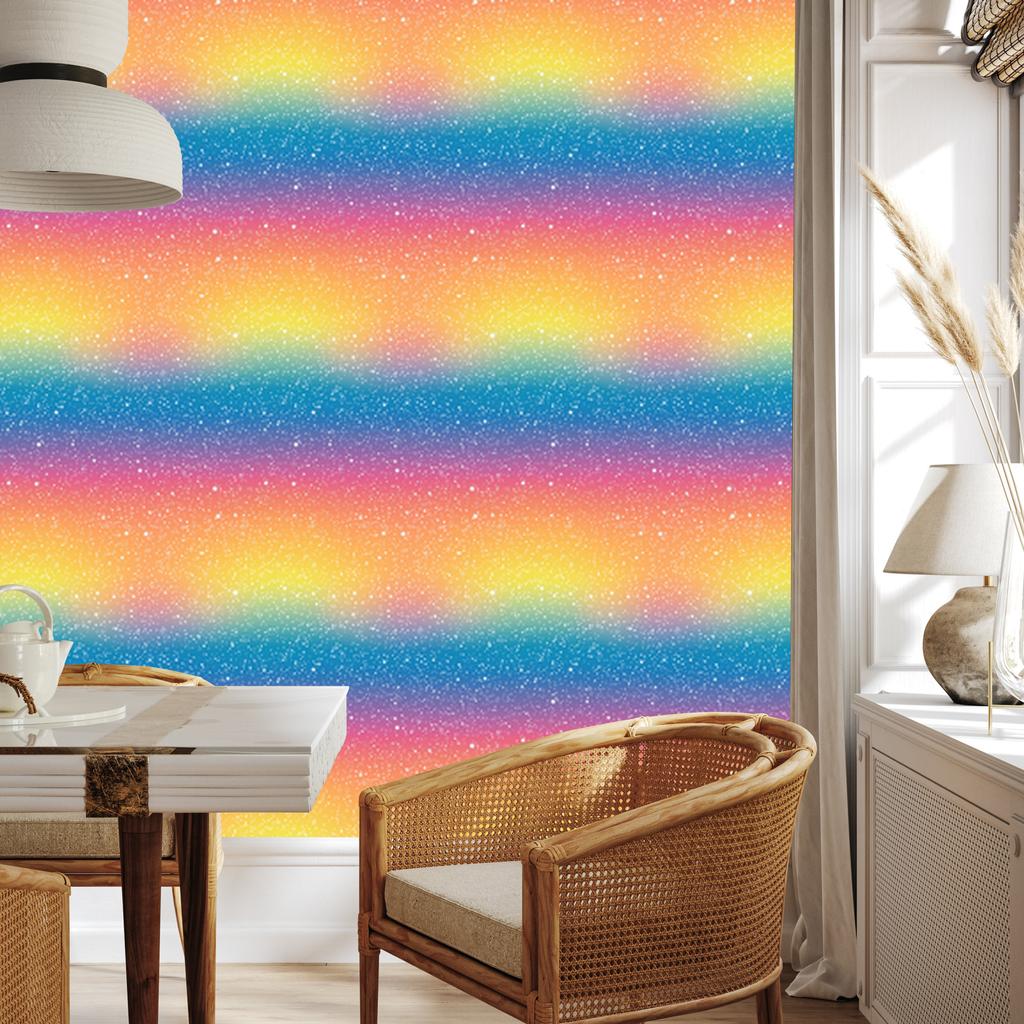 Blue, peach and gold glitter wallpaper for living room and bedroom 50x1000