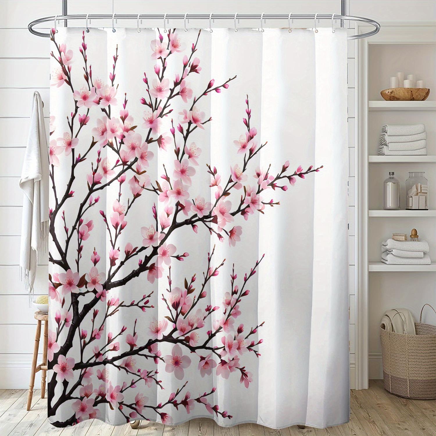 One piece floral shower curtain spring summer bathroom curtain digital printed polyester shower curtain for bathroom 90X180cm