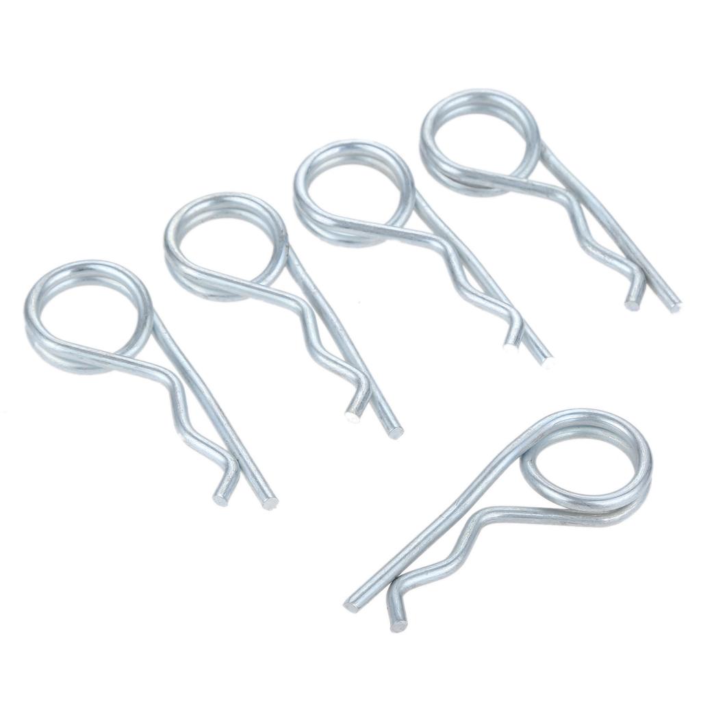 DRELD 20/10/5/2/1pcs Steel Double Ring Cotter Pins Double Coil R Clip Retaining Cotter Hair Pins for Trailer Stroller Cargo Boat