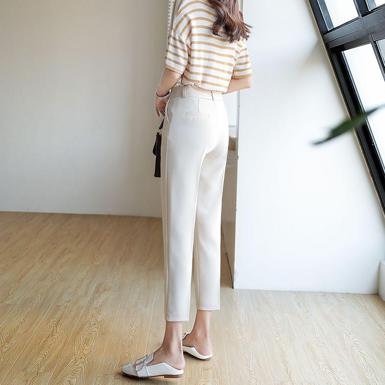 Loose and Comfortable Straight-Leg Nine-point Casual Pants for Spring