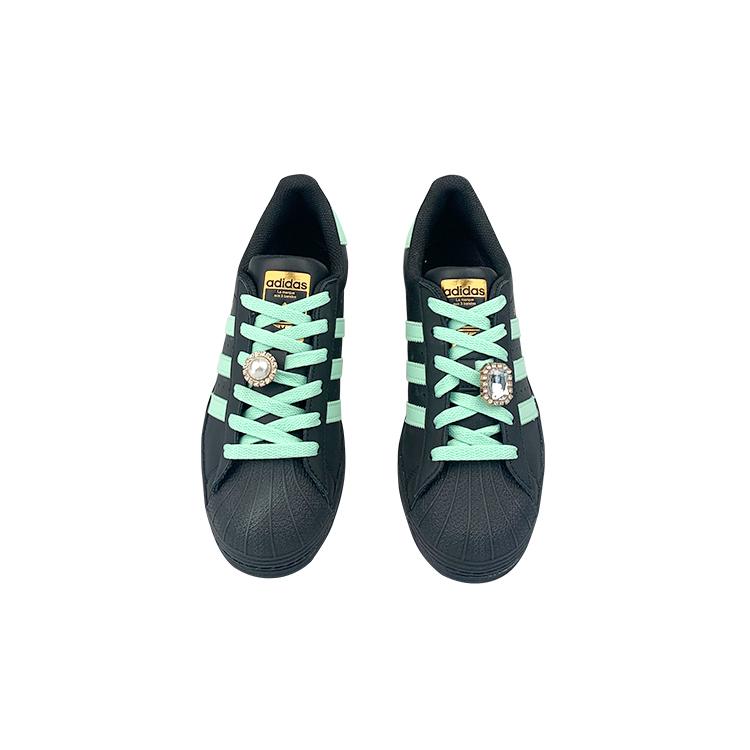 Adidas Originals Superstar Low top Skateboard Shoes Unisex Black Green EG4959(Team47-SP)