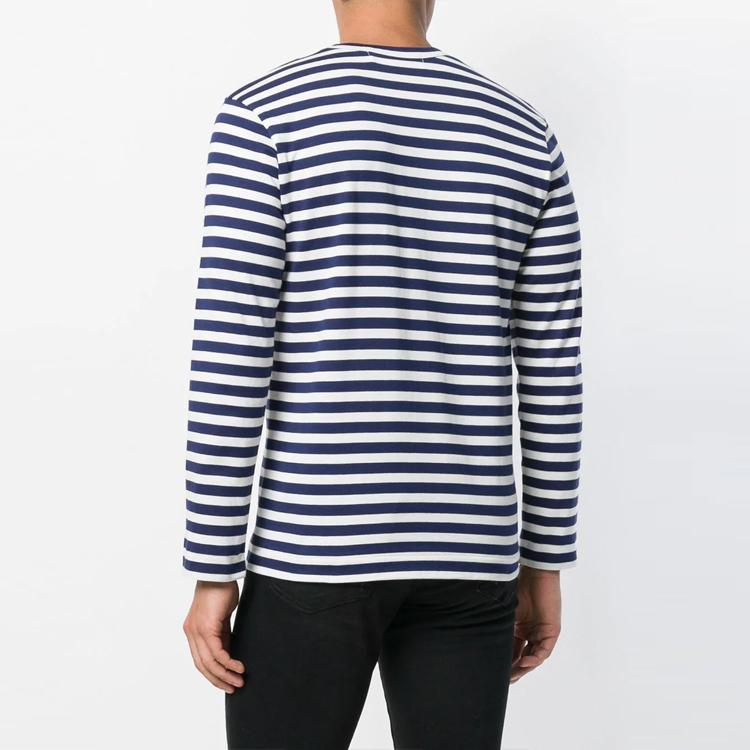 CDG Play T-Shirts Men's Blue Crew Neck Straight Fit P1T052