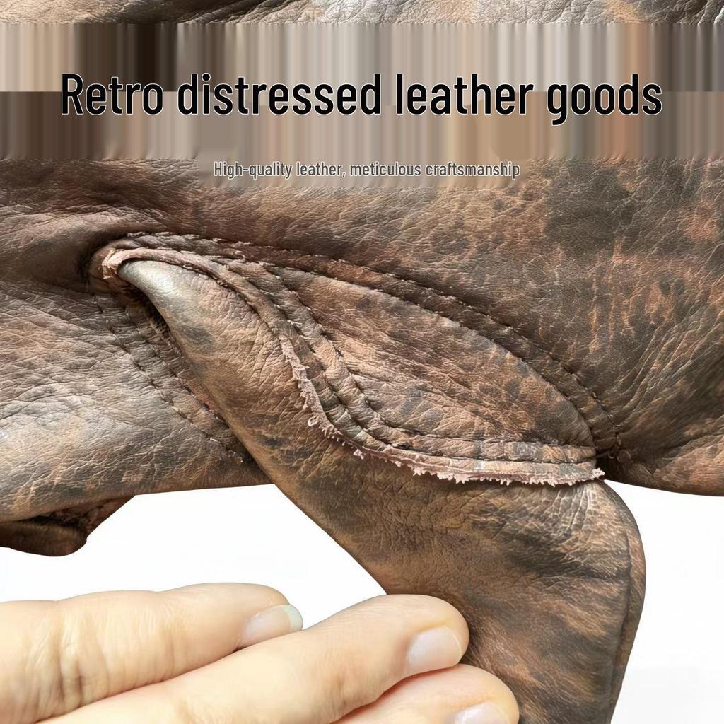 First Layer Cowhide Retro Riding Gloves - Irregular Color, Outdoor Protection & Driving Handling Gloves