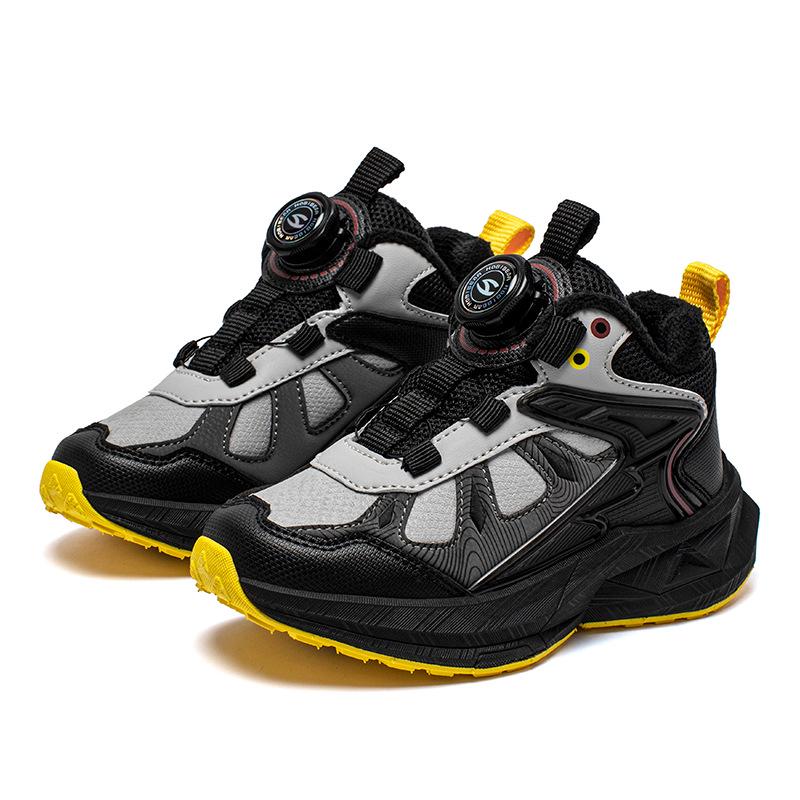 HOBIBEAR Velvet-Lined Winter Boys' Outdoor Cotton Sports Shoes