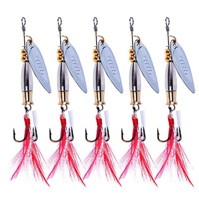 Hot Sequin Bait 8.1G Metal Material Feather Hook Bait, Tackle Fishing Lure Spinner Bait