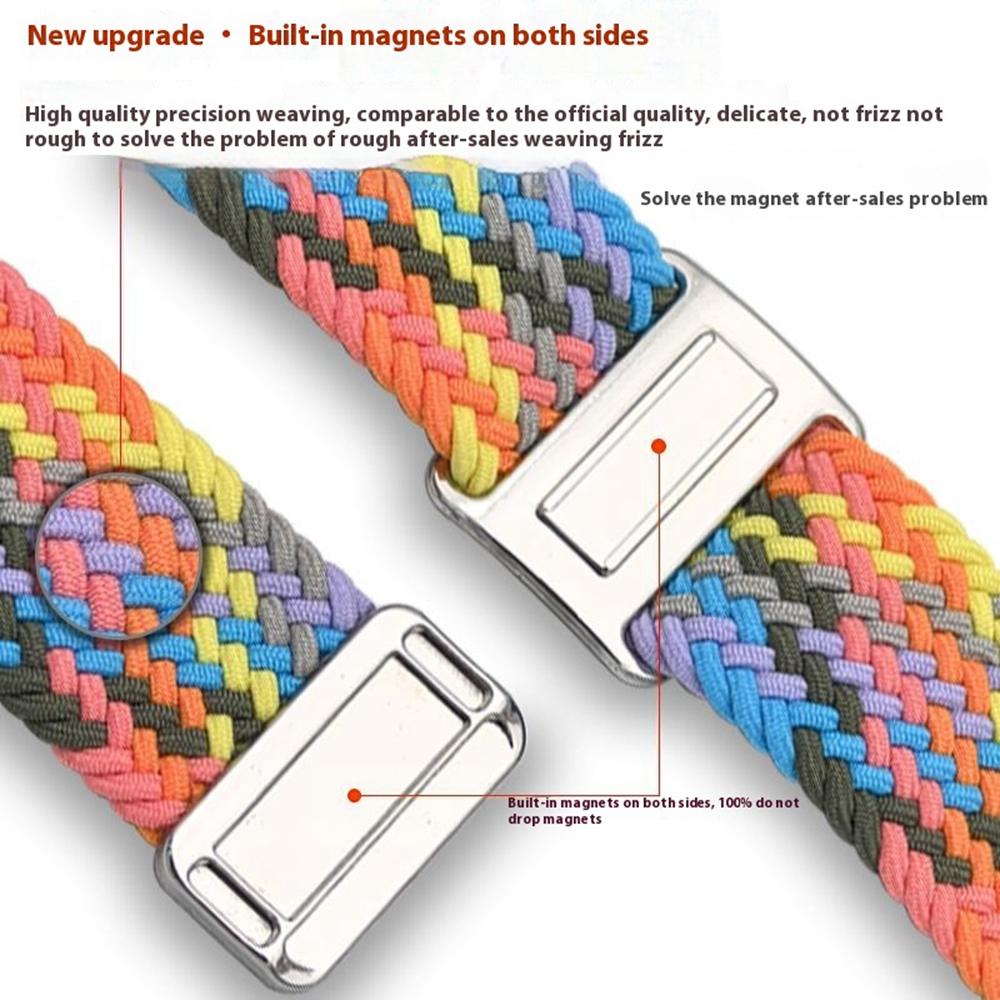 For Samsung Galaxy Watch FE 40mm/Watch7/6/6 Classic/5/5 Active/5 Pro/4/4 Classic/4 Active Braided Watch Band Magnetic Strap