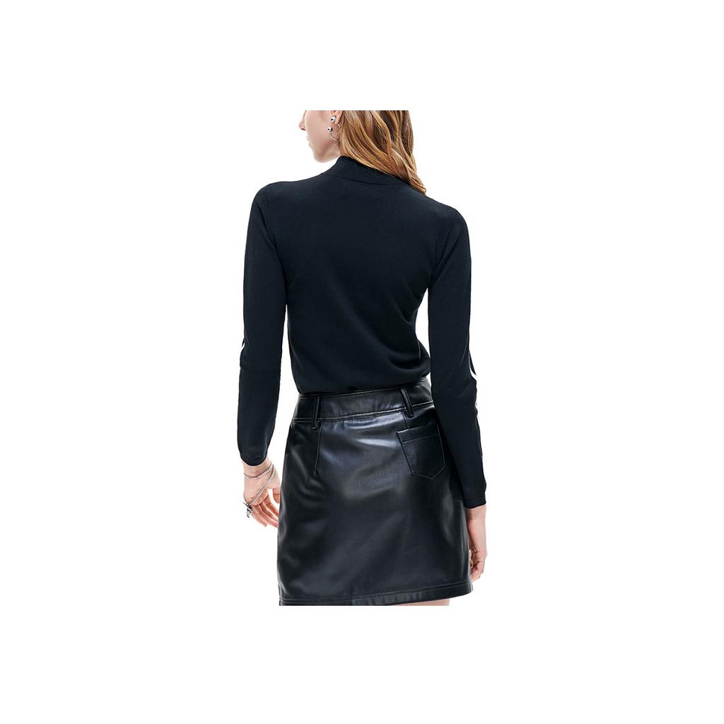 Fila Letter Pattern Pullover Warm Sweater Women Sweater Black F11W219403FBK