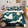Cranes Pattern Home Decor Set Soft Comfortable Duvet Cover Bedding Set Included 1*Duvet Cover & 2*Pillowcases, Gift