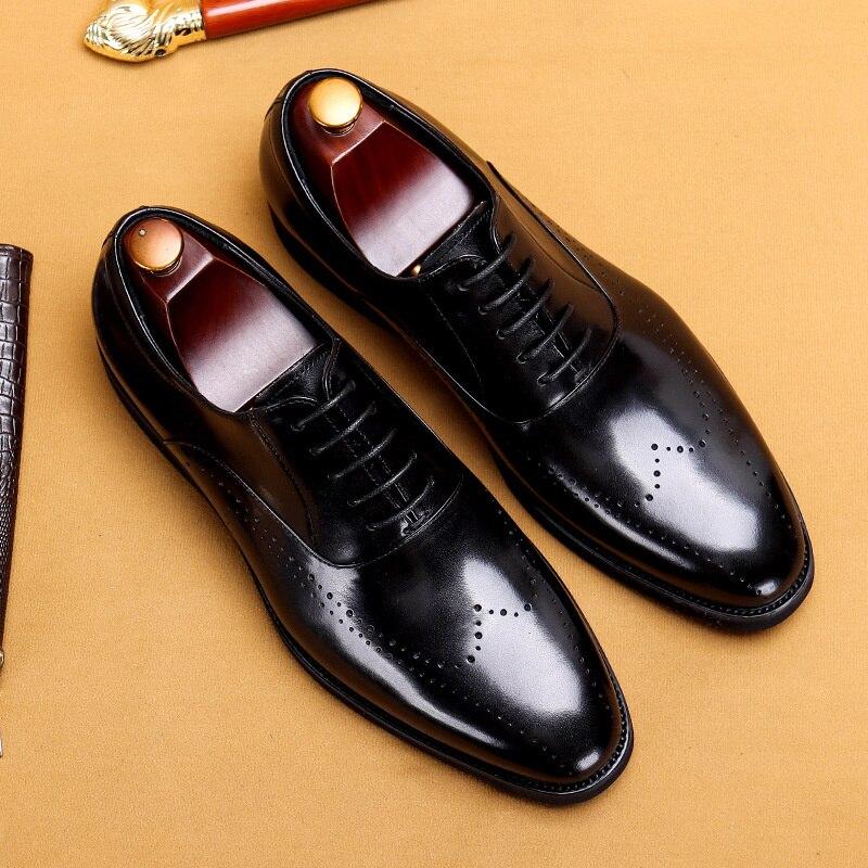 Vestido de negocios Oxford para hombre Hecho a mano Zapatos casuales Brock  tallados británicos Cuero genuino Mocasines de lujo Social Masculino  Italiano Hombre comprar a buen precio — entrega gratuita, reseñas reales