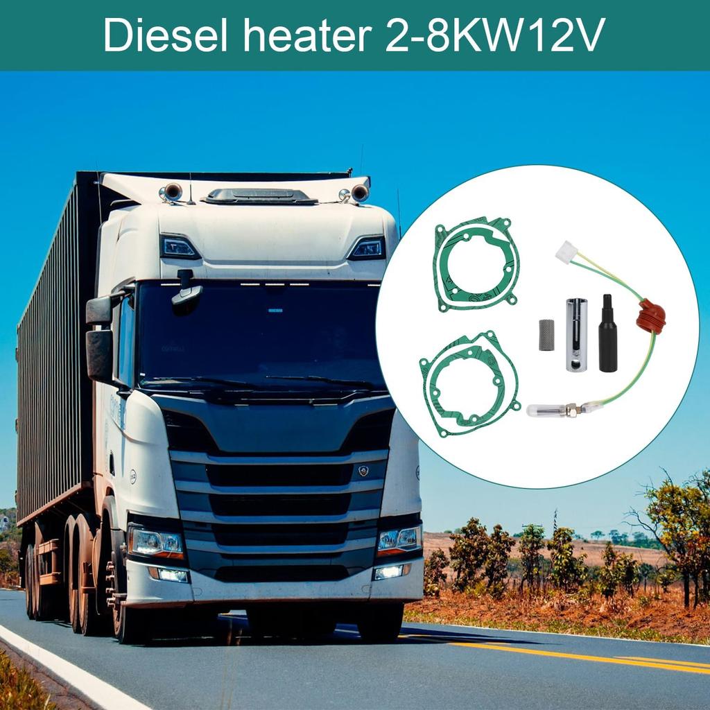 Glow Plug Repair Kit, 8Pcs Diesel Parking Heaters 12V 2KW 5KW 8KW Glow Plug Ceramic Glow Plug Heater Repair Parts Glow Ignition Plug Kit Heater