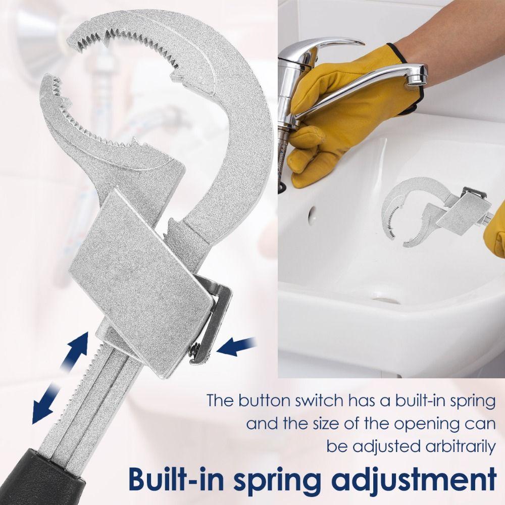 80mm Large Opening Adjustable Faucet Wrench Sink Plumbers Wrench  Bathroom Plumbing Faucet