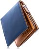 Large Holds 20 Genuine YKK Zipper [Eredita] Men's Bi-fold Wallet, Capacity, Cards, Leather, (Navy)