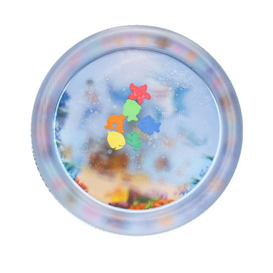 Pet Cooling Water Bed for Dog Cats Thickened Pet Water Sensory Play Mat Ocean Theme Interactive Self Play Toy with Floating Fish