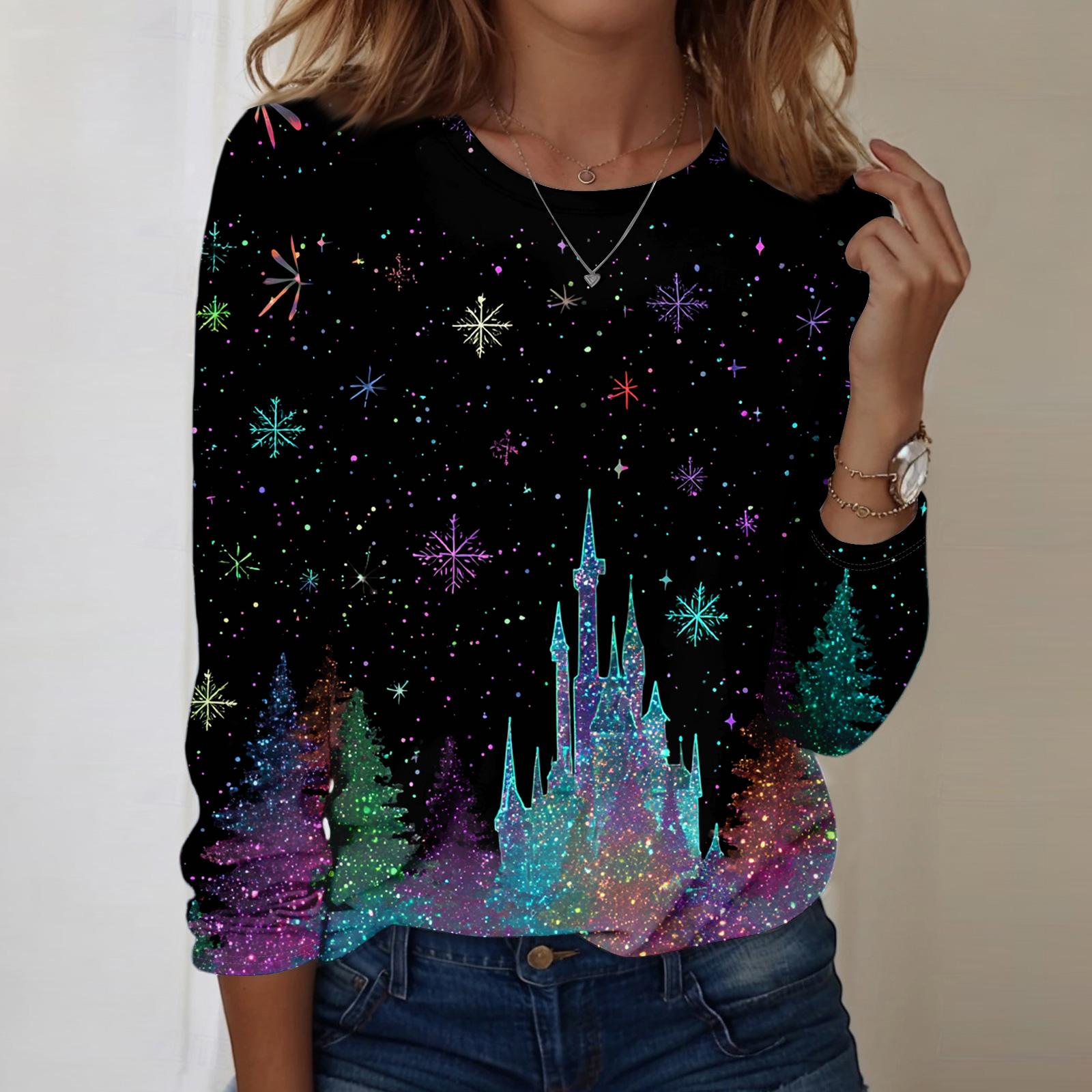 

Рубашки с длинным рукавом для женщин, милые футболки с графическим принтом, блузки, повседневные базовые топы больших размеров, пуловеры XXXL синий