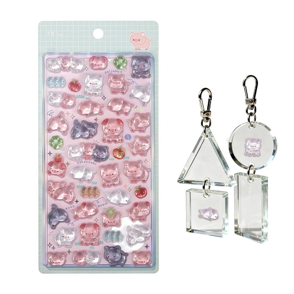 Self-adhesive 3D Stickers Fun Animal Theme Resin Decals PVC Sticking Cute Laptop Sticker For Kids Fridge Planner Home Car Bottle