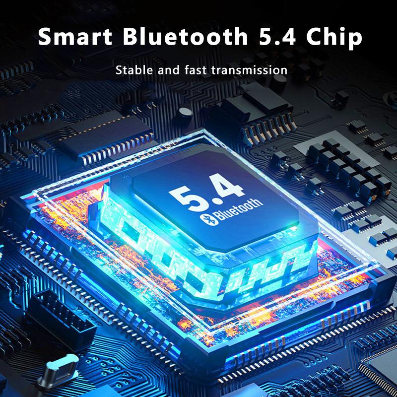 VAORLO Smart Touch Screen Earphones Bluetooth 5.4 Headphone Painless Wear Noise Cancel Headset HiFi Stereo With Microphone Touch Control