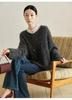 Retro V-Neck Lambswool Cashmere Bouclé Sweater