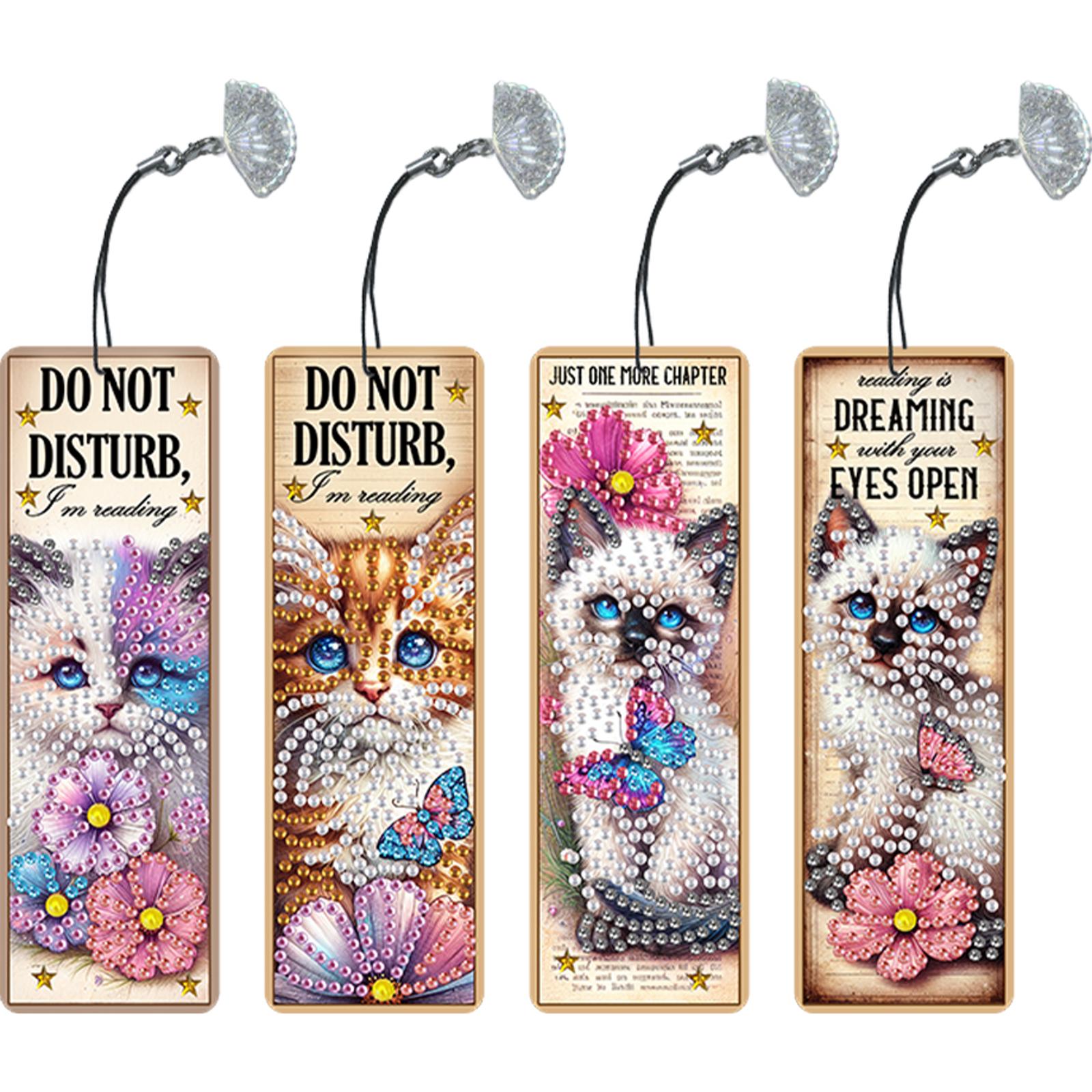 

4 шт. Закладки для алмазной живописи с изображением животных особой формы и подвеской, наборы для алмазной живописи «Сделай сам» для взрослых, любителей книг