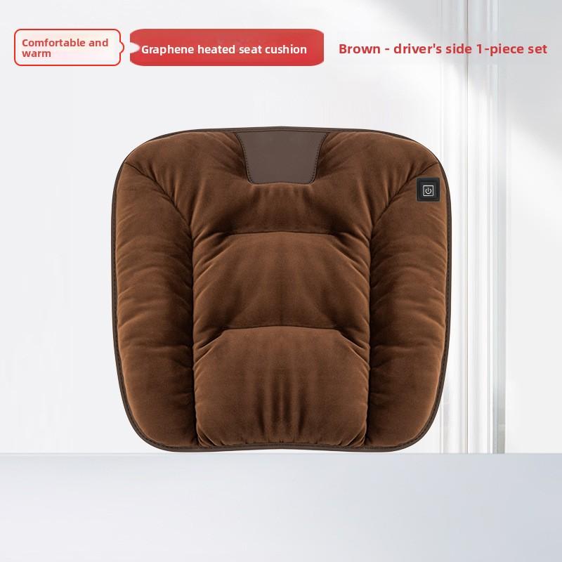 Graphene Car Heating Seat Cushion Winter Plush Car Seat Cushion Office Warm Seat Electric Heating Car Decoration
