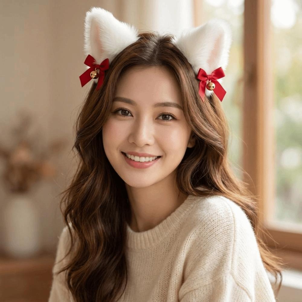 Realistic Plush Cat Ears Headband Furry Cosplay Hair Hoop Anime Headband Daily Wear