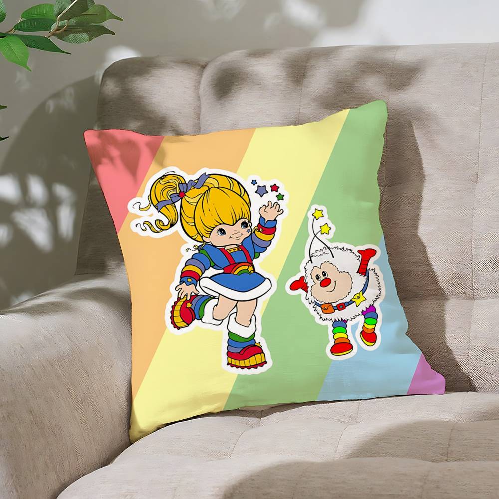 Cute RRainbows BBrite Throw Pillow Covers Pattern Cushion Cover Suitable For Sofa Bedroom Car Pillow Cover