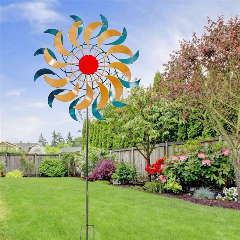 A74E-Vintage Wind Spinners Outdoor Metal Wind Spinner Wind Spinners For Yard And Garden