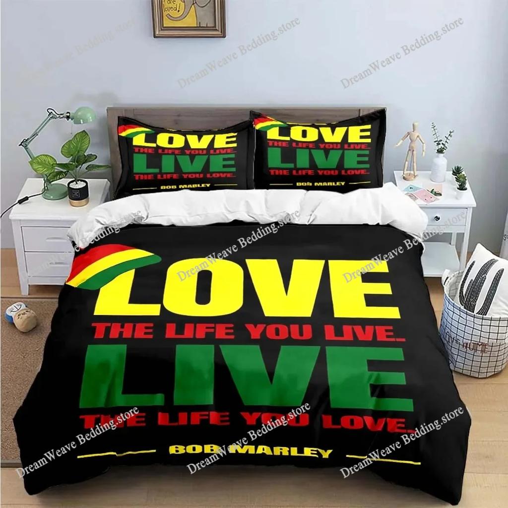 New Singer R-Reggae Bob Marley Pattern Bedding Sets Bed Supplies Set Duvet Cover Comforter Set Bedding Set Luxury Birthday Gift7