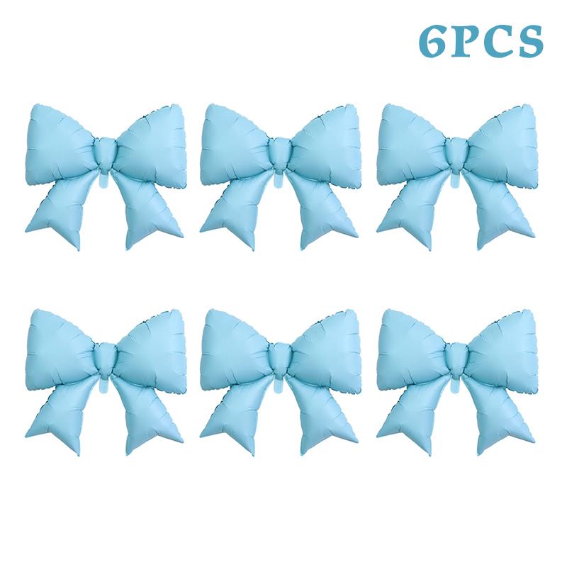 6Pcs Baby Pink Bow Balloon Bow Tie Pink Balloon Mini Bow Balloon Wedding Bride Shower Girl Gift Balloon Decoration
