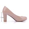 Mode Große Größe 47 Mode Dicken High Heels Weibliche Pumps PU Leder Casual Weiß Rot Nude frauen Stöckelschuhe Büro Hochzeit Schuhe Weibliche