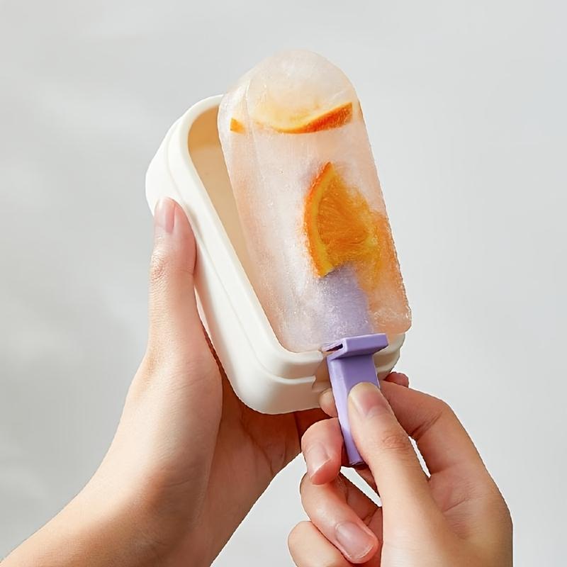 4pcs Silicone Popsicle Molds, Homemade Popsicle Mold Set, BPA Free Ice Cream Maker, 4pcs Reusable