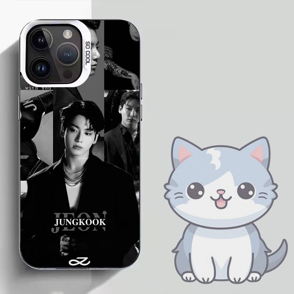 Kpop J-JungkookS Phone Case For iPhone 16,15,14,13,12,11,Mini,Pro,SE,MAX White Matte Shockproof Cover