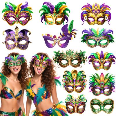 Brazilian Carnival Theme Decorative Mask Carnival Performance Dance Photo Dress Up Mask Customized