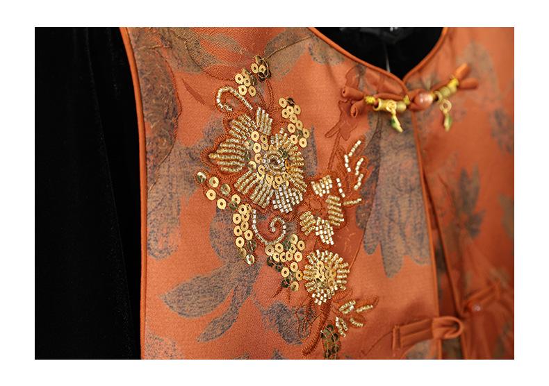 Mom's Spring 2026 New Chinese Style Three-Piece Set: Vest, Small Shirt, Suit for Middle-Aged and Elderly Women, Spring/Autumn Fashion.
