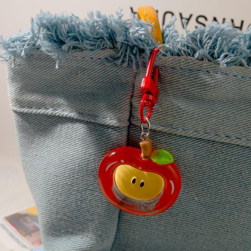 Cute Fruit Keychain Cartoon Fruits Pendant Portable Bag Hanging Ornament Car Key Holder For Couple Daily Decor Gift