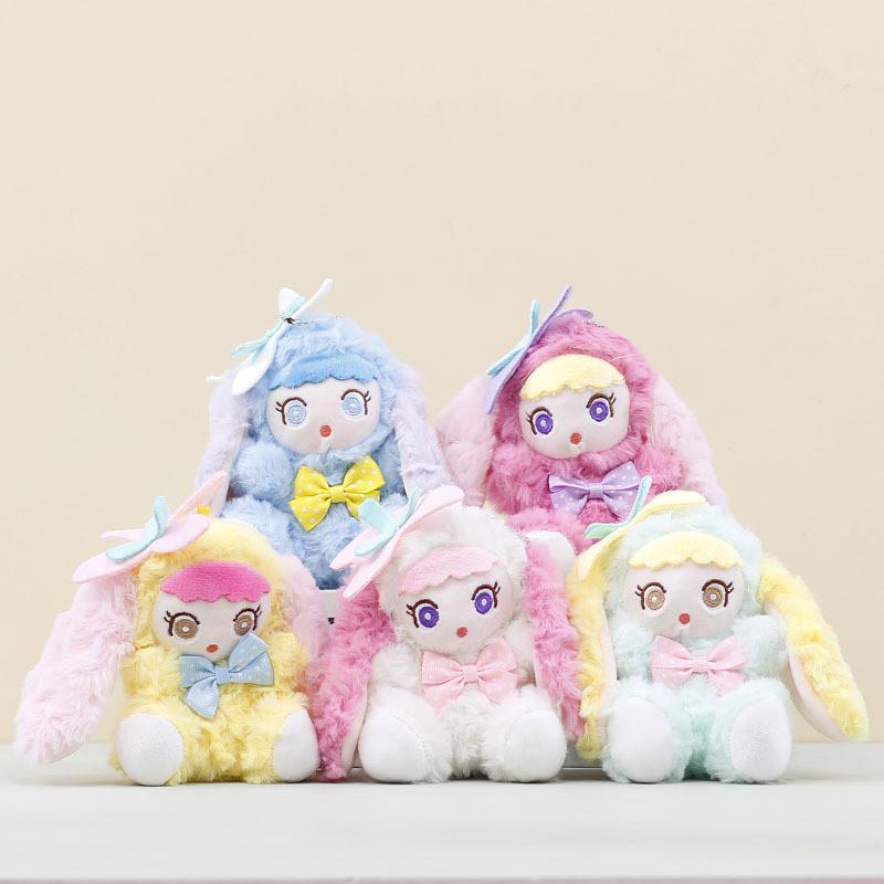 Into Turn Baby Rabbit Plush Keychain Toy Cartoon Doll Backpack Pendant Gifts
