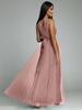 Cross-border 2023 V-Neck Waist-Cinching Sparkling Evening Gown with Slit