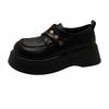 British Style Black Platform Heightening Small Leather Shoes Temperament Single Shoes 2025 Spring New Mary Jane Versatile Loafers