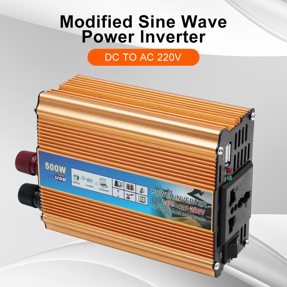 Car Power Inverter 500W Battery Converter Voltage Transformer Portable Multifunctional For SUV RV Truck Trailer Auto Accessories