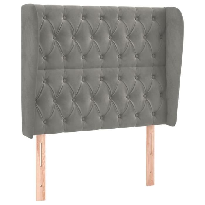VidaXL Headboard with Ears Light Grey 93x23x118-128 Cm Velvet3118328