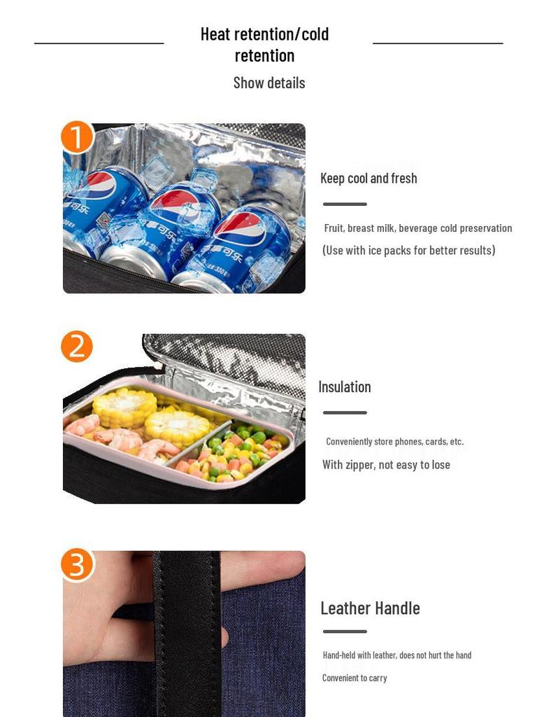 Kompakte isolierte Lunchtasche - Oxford-Gewebe für Schüler & Büroangestellte