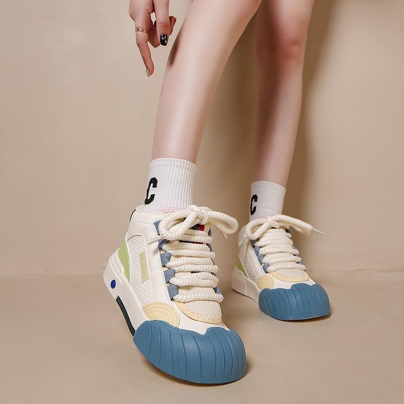 Autumn New Thick Soled Height Increasing White Shoes for Casual and Versatile Sports