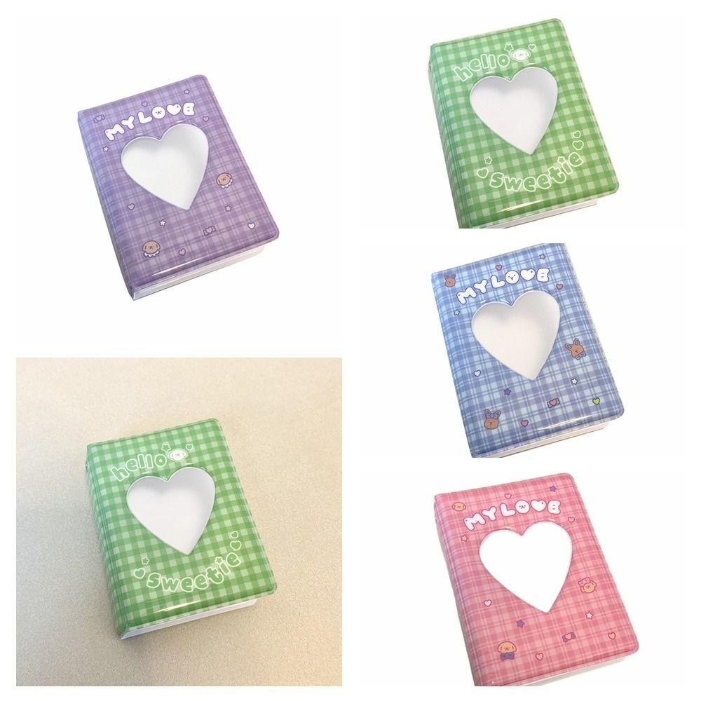 

Waterproof Picture Storage Album Ins Photo Card Holder 3-inch Cartoon Plaid Album Desktop