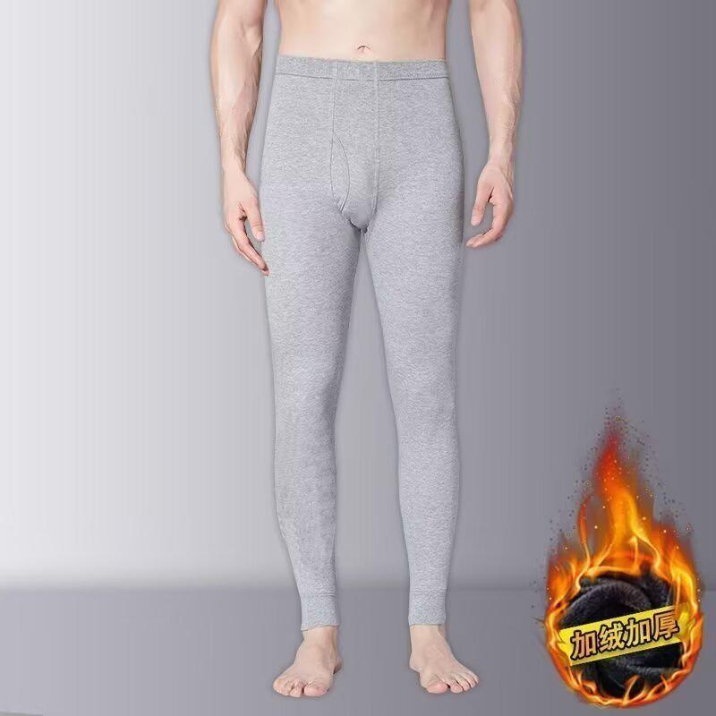 Men's Insulated Non-Shedding Fleece Base Layer Pants - Comfortable, Warm, Dirt-Resistant, Plus Velvet Thickened for Autumn and Winter.