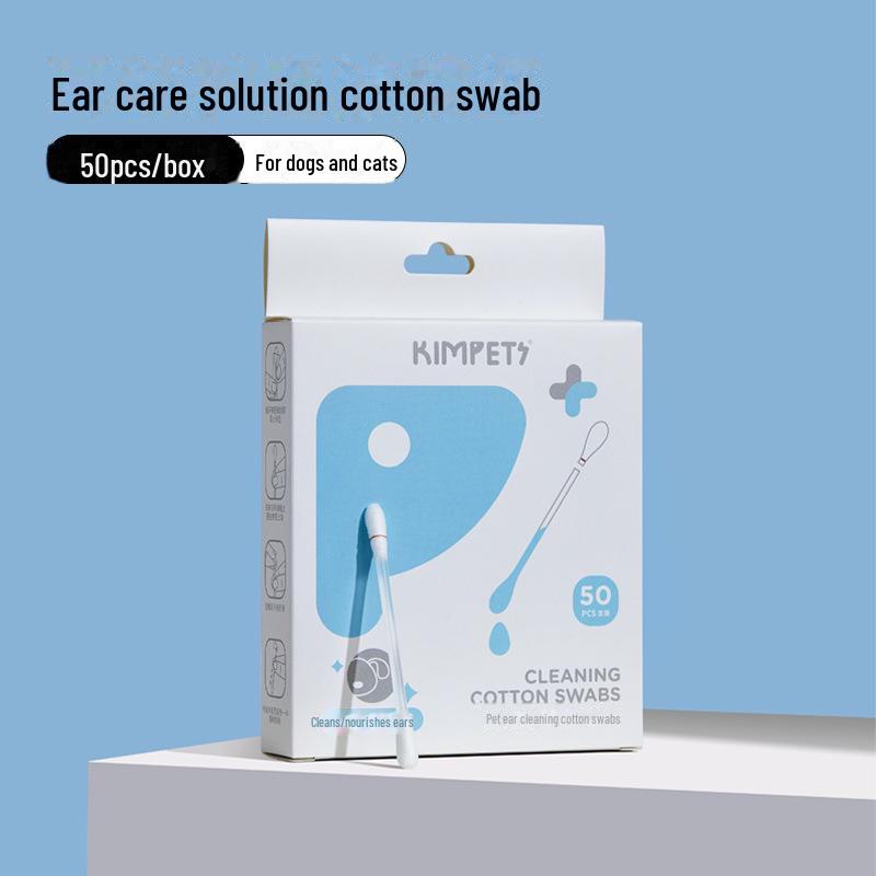 

Двухсторонние тампоны для чистки ушей кошек и собак с жидкостью для чистки ушей.