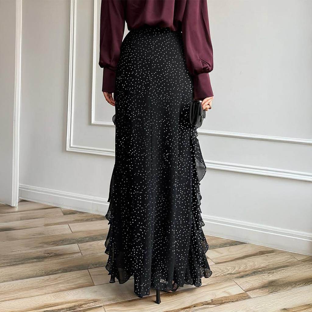 Casual Holiday Polka Dot Lace Long Skirt Skirt Women's Autumn and Winter