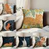 Kwaii Plant CatS Anime Pillow Case Anti-dustmite Pillowcase Invisible Zipper Silky Short Plush Sofa Cushion Cover