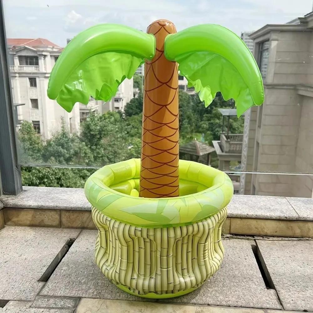 New Inflatable Ice Bucket Cooler Summer Design Large Capacity Palm Tree Balloon Pool Accessory Drink Holder Hawaiian Decoration