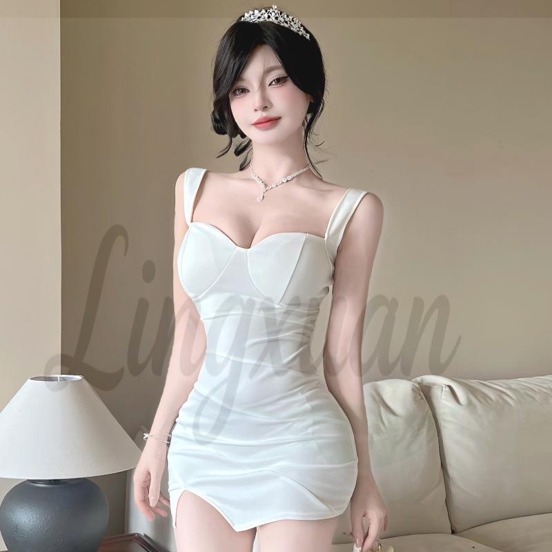 Niche Design Spaghetti Strap High-Waist Bodycon Dress